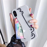 Cute Cartoon Crocodile Solid Color With Card Pocket Phone Case Back Cover - iPhone XS Max/XR/XS/X/8 Plus/8/7 Plus/7/6s Plus/6s/6 Plus/6 - halloladies