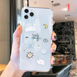 Cute Scrawl Transparent Soft Phone Case Back Cover - iPhone 12 Pro Max/12 Pro/12/12 Mini/SE/11 Pro Max/11 Pro/11/XS Max/XR/XS/X/8 Plus/8 - halloladies