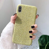 Simple Warm Plaid Cloth Fabric Phone Case Back Cover - iPhone 11 Pro Max/11 Pro/11/XS Max/XR/XS/X/8 Plus/8/7 Plus/7 - halloladies