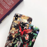 Retro Leaves Flower Printing Soft Phone Case Back Cover - iPhone 11/11 Pro/11 Pro Max/XS Max/XR/XS/X/8 Plus/8/7 Plus/7 - halloladies
