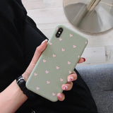 Solid Color Love Heart Soft TPU Phone Case Back Cover for iPhone 12 Pro Max/12 Pro/12/12 Mini/SE/11 Pro Max/11 Pro/11/XS Max/XR/XS/X/8 Plus/8 - halloladies