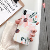 Retro Leaves Flower Printing Soft Phone Case Back Cover - iPhone 11/11 Pro/11 Pro Max/XS Max/XR/XS/X/8 Plus/8/7 Plus/7 - halloladies