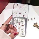 Transparent Real Dried Flower Phone Case Back Cover - iPhone 12 Pro Max/12 Pro/12/12 Mini/SE/11 Pro Max/11 Pro/11/XS Max/XR/XS/X/8 Plus/8 - halloladies