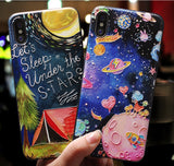 Art Star Cartoon Paint Phone Case Soft Back Cover for iPhone 12 Pro Max/12 Pro/12/12 Mini/SE/11 Pro Max/11 Pro/11/XS Max/XR/XS/X/8 Plus/8 - halloladies