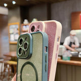 Luxury Magnetic Glitter Plating Cute Bling Phone Case Compatible with MagSafe Supporting Wireless Charging