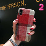Plaid Fabric Phone Case Back Cover - iPhone XS Max/XR/XS/X/8 Plus/8/7 Plus/7/6s Plus/6s/6 Plus/6 - halloladies