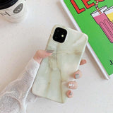 Glossy Cracked Marble Soft IMD Full Body Phone Case Back Cover for iPhone 11 Pro Max/11 Pro/11/XS Max/XR/XS/X/8 Plus/8/7 Plus/7 - halloladies