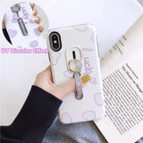 UV Discoloration Car Holder Magnetic Hide Ring Holder Stand Phone Case Back Cover for iPhone 11 Pro Max/11 Pro/11/XS Max/XR/XS/X/8 Plus/8 - halloladies