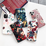 Retro Leaves Flower Printing Soft Phone Case Back Cover - iPhone 11/11 Pro/11 Pro Max/XS Max/XR/XS/X/8 Plus/8/7 Plus/7 - halloladies