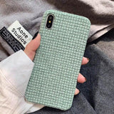 Simple Warm Plaid Cloth Fabric Phone Case Back Cover - iPhone 11 Pro Max/11 Pro/11/XS Max/XR/XS/X/8 Plus/8/7 Plus/7 - halloladies