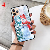 Cartoon Christmas Tempered Glass Phone Case Back Cover - iPhone 11/11 Pro/11 Pro Max/XS Max/XR/XS/X/8 Plus/8/7 Plus/7 - halloladies