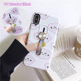 UV Discoloration Car Holder Magnetic Hide Ring Holder Stand Phone Case Back Cover for iPhone 11 Pro Max/11 Pro/11/XS Max/XR/XS/X/8 Plus/8 - halloladies
