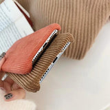 Corduroy Plush Fabric Cloth Phone Case Back Cover for iPhone XS Max/XR/XS/X/8 Plus/8/7 Plus/7/6s Plus/6s/6 Plus/6 - halloladies