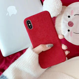 Corduroy Plush Fabric Cloth Phone Case Back Cover for iPhone XS Max/XR/XS/X/8 Plus/8/7 Plus/7/6s Plus/6s/6 Plus/6 - halloladies
