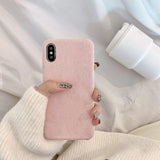 Corduroy Plush Fabric Cloth Phone Case Back Cover for iPhone XS Max/XR/XS/X/8 Plus/8/7 Plus/7/6s Plus/6s/6 Plus/6 - halloladies