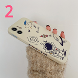 Cartoon Astronaut Silicone Soft Phone Case Back Cover for iPhone 12 Pro Max/12 Pro/12/12 Mini/SE/11 Pro Max/11 Pro/11/XS Max/XR/XS/X/8 Plus/8