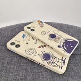 Cartoon Astronaut Silicone Soft Phone Case Back Cover for iPhone 12 Pro Max/12 Pro/12/12 Mini/SE/11 Pro Max/11 Pro/11/XS Max/XR/XS/X/8 Plus/8