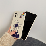 Cartoon Astronaut Silicone Soft Phone Case Back Cover for iPhone 12 Pro Max/12 Pro/12/12 Mini/SE/11 Pro Max/11 Pro/11/XS Max/XR/XS/X/8 Plus/8