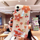 Cute Cartoons Stawberry Cherry Flower Soft Phone Case for iPhone 13 Pro Max/13 Pro/13/13 Mini and More iPhone Models