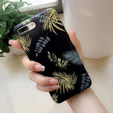 Leaf Flower TPU Matte Phone Case Back Cover - iPhone XS Max/XR/XS/X/8 Plus/8/7 Plus/7/6s Plus/6s/6 Plus/6 - halloladies