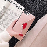 Fashion Love Heart Leather Wallet Phone Case Back Cover - iPhone 11 Pro Max/11 Pro/11/XS Max/XR/XS/X/8 Plus/8/7 Plus/7/6s Plus/6s/6 Plus/6 - halloladies
