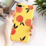 Retro Cartoon Fruit Orange Peach Phone Case Back Cover for iPhone XS Max/XR/XS/X/8 Plus/8/7 Plus/7/6s Plus/6s/6 Plus/6 - halloladies