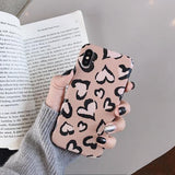 Fashion Cartoon Love Heart Leopard Print Soft Phone Case Back Cover for iPhone 11/11pro/11pro max/XS Max/XR/XS/X/8 Plus/8/7 Plus/7/6s Plus/6s/6 Plus/6 - halloladies