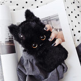Cute 3D Cat Plush Fur Soft TPU Phone Case Back Cover for iPhone XS Max/XR/XS/X/8 Plus/8/7 Plus/7/6s Plus/6s/6 Plus/6 - halloladies