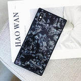 Luxury Square Glossy Shell Conch Pattern Phone Case Back Cover - iPhone XS Max/XR/XS/X/8 Plus/8/7 Plus/7/6s Plus/6s/6 Plus/6 - halloladies