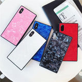 Luxury Square Glossy Shell Conch Pattern Phone Case Back Cover - iPhone XS Max/XR/XS/X/8 Plus/8/7 Plus/7/6s Plus/6s/6 Plus/6 - halloladies