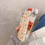Oil Painting Flower Soft Phone Case Back Cover for iPhone 12 Pro Max/12 Pro/12/12 Mini/SE/11 Pro Max/11 Pro/11/XS Max/XR/XS/X/8 Plus/8