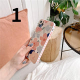 Side Love Oil Painting Flowers Silicone Soft Phone Case Back Cover for iPhone 12 Pro Max/12 Pro/12/12 Mini/SE/11 Pro Max/11 Pro/11/XS Max/XR/XS/X/8 Plus/8