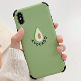 Cartoon Avocado Flower Corner Protection Matte Phone Case Back Cover - iPhone XS Max/XR/XS/X/8 Plus/8/7 Plus/7/6s Plus/6s/6 Plus/6 - halloladies