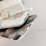 Gilded Pineapple Marble Finger Ring Phone Case Back Cover - iPhone 11 Pro Max/11 Pro/11/XS Max/XR/XS/X/8 Plus/8/7 Plus/7 - halloladies