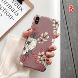 Retro Leaves Flower Printing Soft Phone Case Back Cover - iPhone 11/11 Pro/11 Pro Max/XS Max/XR/XS/X/8 Plus/8/7 Plus/7 - halloladies