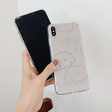 Cute Cartoon Clouds Line Dog Clear Phone Case Back Cover - iPhone 11/11 Pro/11 Pro Max/XS Max/XR/XS/X/8 Plus/8/7 Plus/7 - halloladies