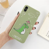 Cartoon Cute Animal Dinosaur Rabbit Soft Phone Case Back Cover for iPhone 12/12pro/12pro max/12mini/11/11 Pro/11 Pro Max/XS Max/XR/XS/X/8 Plus/8/7 Plus/7 - halloladies