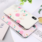 Simple Peach Painting Soft Silicone Phone Case Back Cover for iPhone XS Max/XR/XS/X/8 Plus/8/7 Plus/7/6s Plus/6s/6 Plus/6 - halloladies