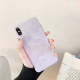 Simple Solid Color Marble Soft Phone Case Back Cover - iPhone 11/11 Pro/11 Pro Max/XS Max/XR/XS/X/8 Plus/8/7 Plus/7 - halloladies