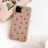 Solid Color Cute Love Heart Soft TPU Phone Case Back Cover for iPhone 12 Pro Max/12 Pro/12/12 Mini/SE/11 Pro Max/11 Pro/11/XS Max/XR/XS/X/8 Plus/8 - halloladies