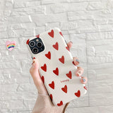 Love Heart Glossy Cute Soft Phone Case Back Cover for iPhone 12 Pro Max/12 Pro/12/12 Mini/SE/11 Pro Max/11 Pro/11/XS Max/XR/XS/X/8 Plus/8 - halloladies