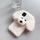 Warm Furry Cartoon Teddy Dog Phone Case Back Cover for iPhone 11 Pro Max/11 Pro/11/XS Max/XR/XS/X/8 Plus/8/7 Plus/7 - halloladies