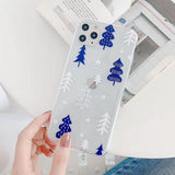Snowflake Christmas Tree Transparent Soft Phone Case Back Cover - iPhone 11/11 Pro/11 Pro Max/XS Max/XR/XS/X/8 Plus/8/7 Plus/7 - halloladies