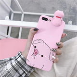 Cute Cartoon 3D Pink Pig Letters Phone Case Back Cover - iPhone XS Max/XR/XS/X/8 Plus/8/7 Plus/7/6s Plus/6s/6 Plus/6 - halloladies