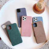 Winter Warm Furry Solid Color Soft Phone Case Back Cover for iPhone 12 Pro Max/12 Pro/12/12 Mini/SE/11 Pro Max/11 Pro/11/XS Max/XR/XS/X/8 Plus/8 - halloladies