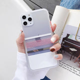 Shining Powder Contrast Color Transparent Electroplate Soft Phone Case Back Cover - iPhone 11/11 Pro/11 Pro Max/XS Max/XR/XS/X/8 Plus/8/7 Plus/7 - halloladies