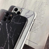 Shockproof Marble Pattern Soft Phone Case Back Cover - iPhone 11/11 Pro/11 Pro Max/XS Max/XR/XS/X/8 Plus/8/7 Plus/7 - halloladies
