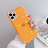 Simple Love Heart Shockproof Fluorescent Soft Phone Case Back Cover - iPhone 12 Pro Max/12 Pro/12/12 Mini/SE/11 Pro Max/11 Pro/11/XS Max/XR/XS/X/8 Plus/8 - halloladies
