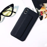 Magnetic bracket Wrist Strap Soft Silicone Candy Color Phone Case Back Cover - iPhone 11 Pro Max/11 Pro/11/XS Max/XR/XS/X/8 Plus/8 - halloladies