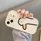 Cartoon Duck Solid White Color Camera Lens Protection Case for iPhone